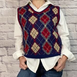 Vintage 70’s-80’s Jantzen men’s argyle sweater vest